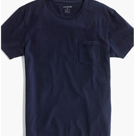 J. Crew Factory 53623 Cotton-blend washed jersey pocket tee Navy NWT - Picture 5 of 9